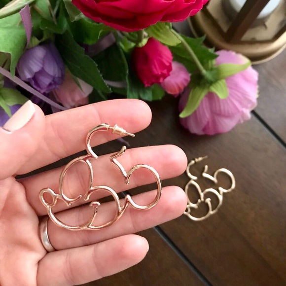 Gold Disney Mickey Mouse Hoop Earrings - Picture 2 of 3